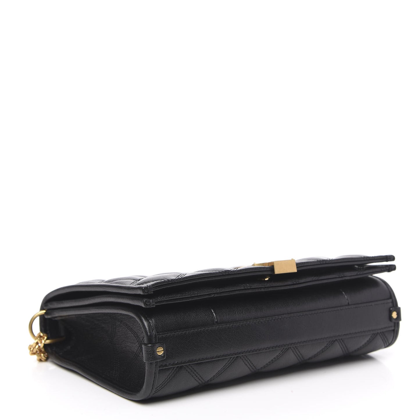 Lambskin Quilted Mini Becky Chain Bag Black