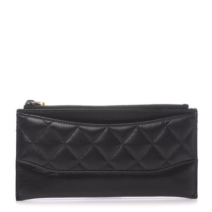 Chanel Aged Calfskin Quilted Gabrielle Zip Pouch Black 1 of 8