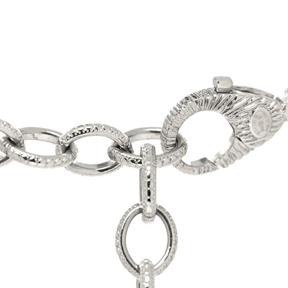 Chanel Pearl Crystal CC Choker Necklace Silver 4 of 5