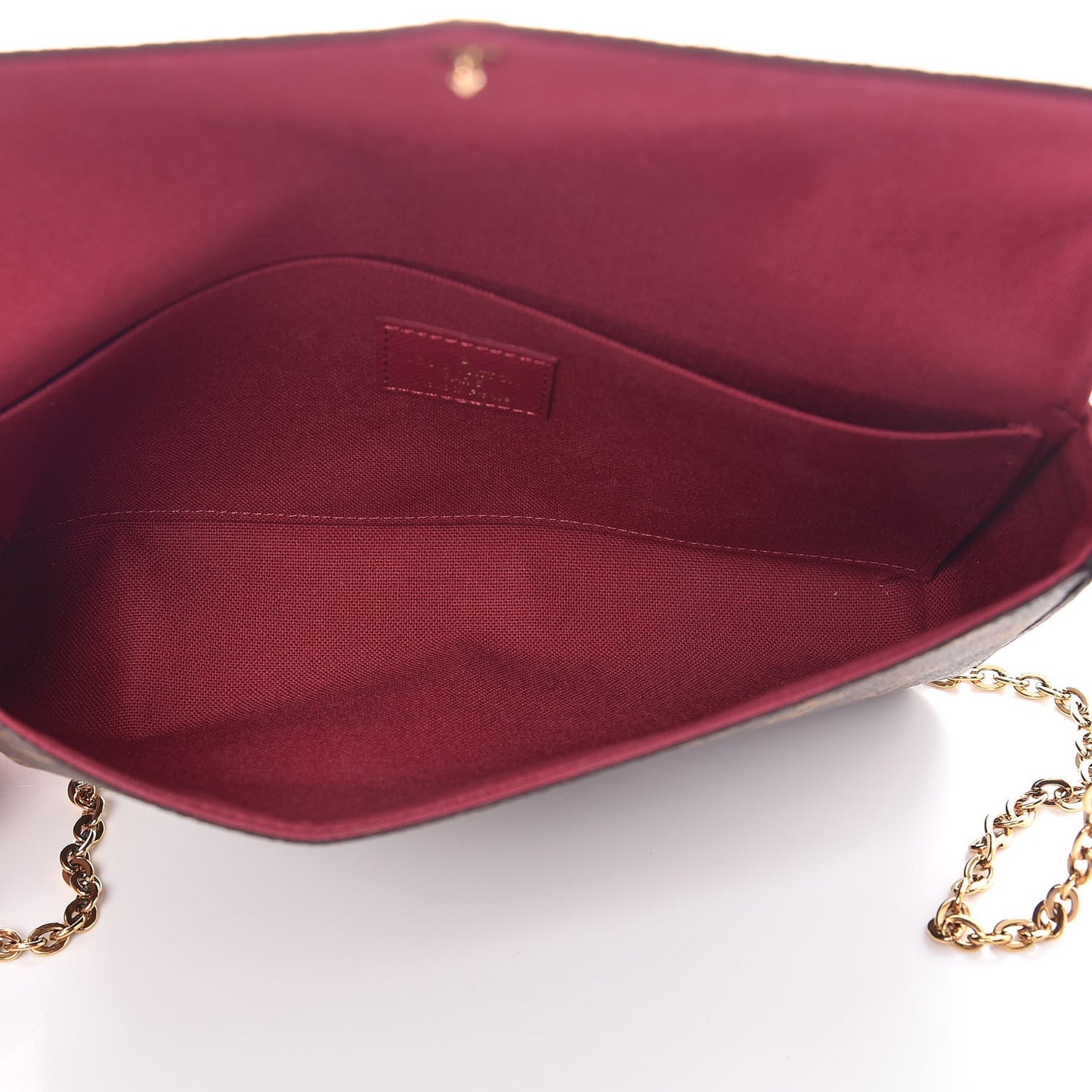 Monogram Pochette Felicie Chain Wallet Fuchsia