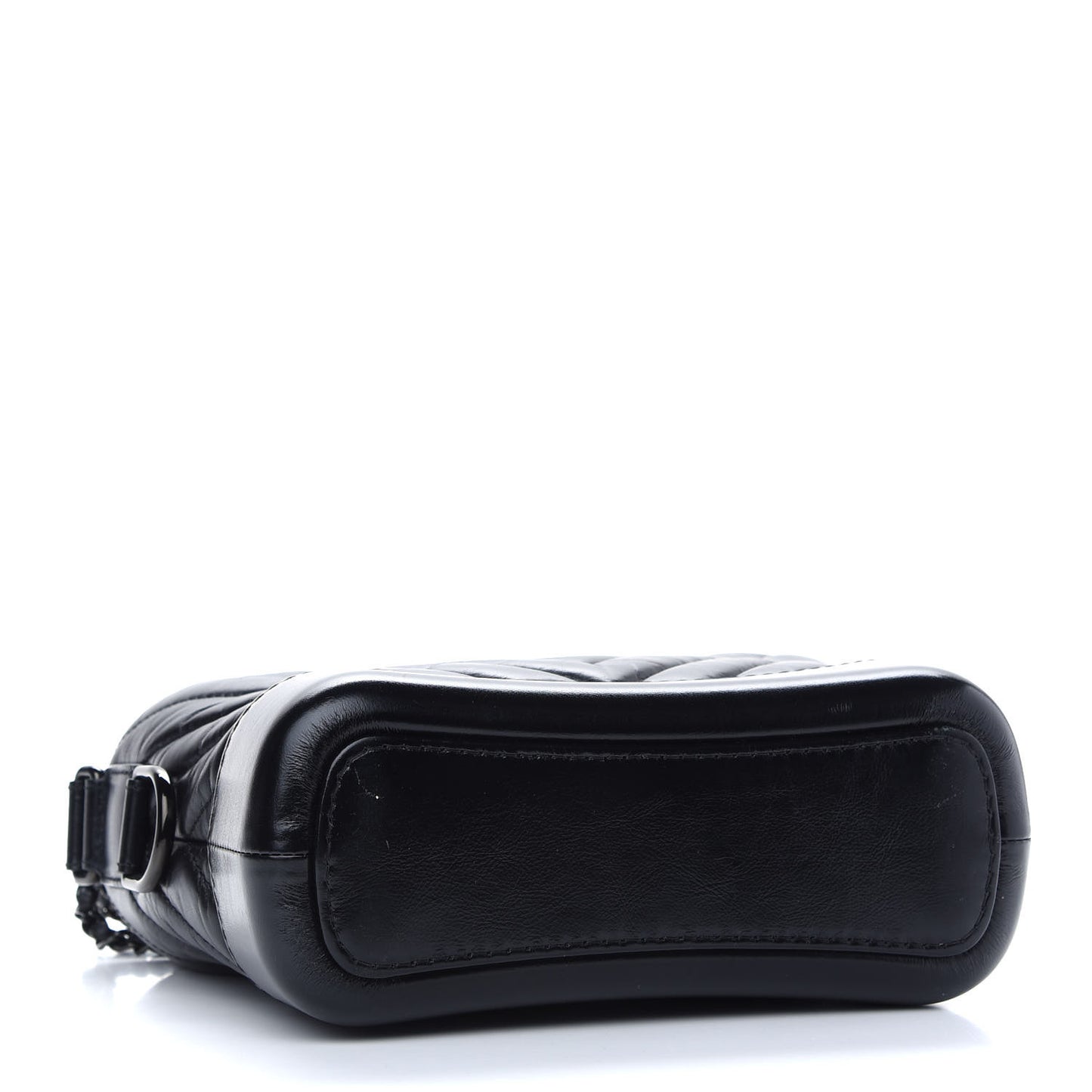 Aged Calfskin Chevron Quilted Small Gabrielle Hobo So Black