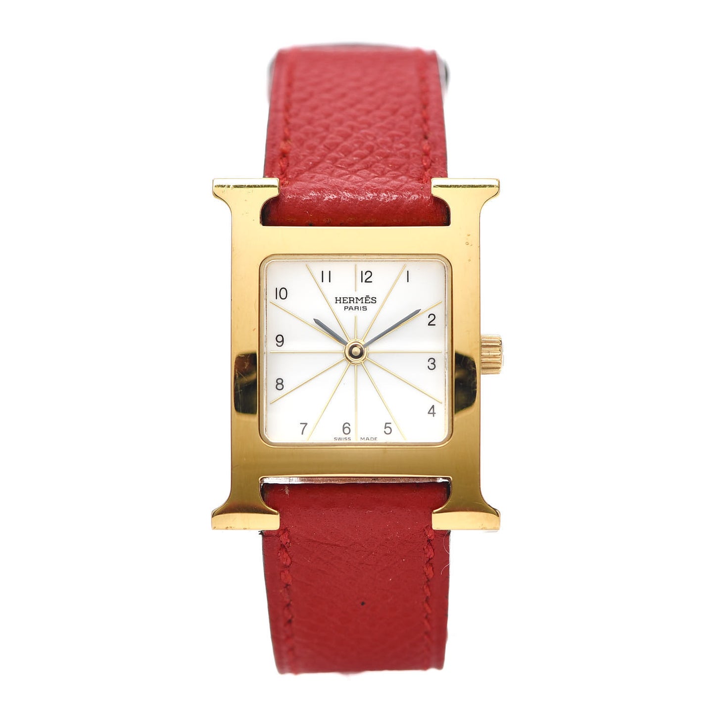 Stainless Steel Epsom 21mm Heure H Hour Quartz Watch Rouge