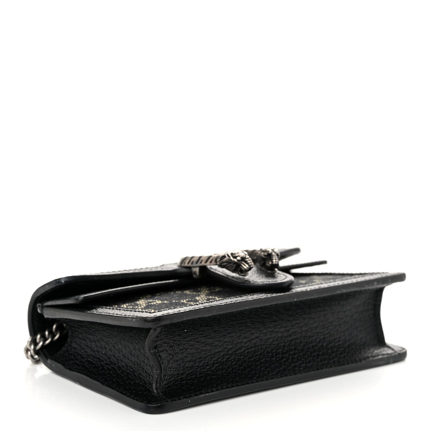 Gucci Jacquard Black Denim GG Monogram Super Mini Dionysus Shoulder Bag Black Ivory 4 of 9