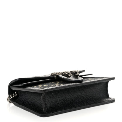 Gucci Jacquard Black Denim GG Monogram Super Mini Dionysus Shoulder Bag Black Ivory 4 of 9