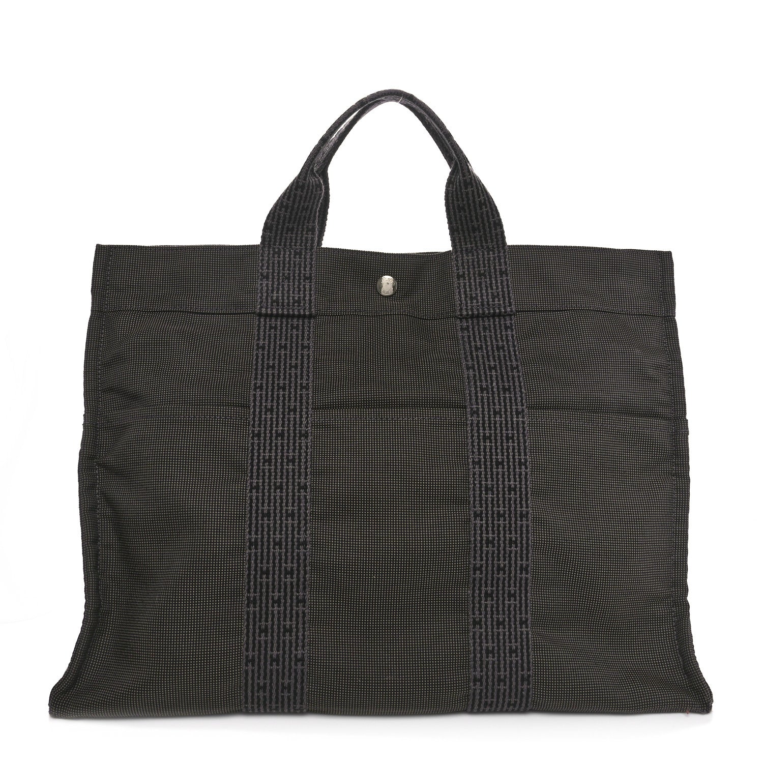 Hermes Canvas Herline MM Tote  Grey 1 of 11