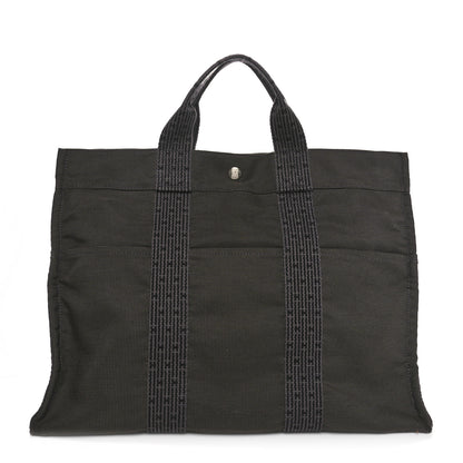 Hermes Canvas Herline MM Tote  Grey 1 of 11