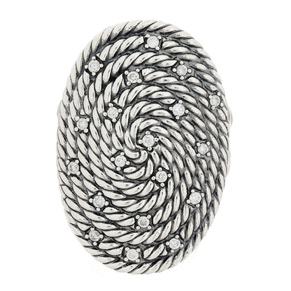 David Yurman Sterling Silver Diamond Midnight Melange Cable Ring 54 7 1 of 4