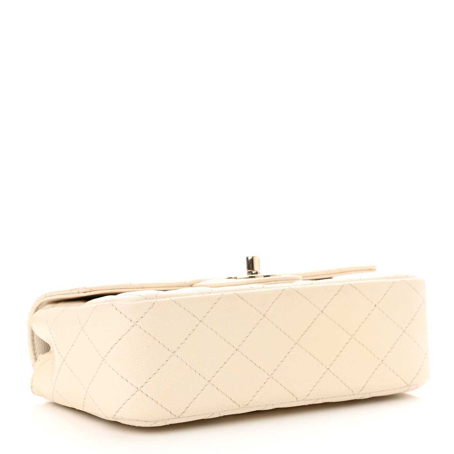 Caviar Quilted Mini Rectangular Flap White