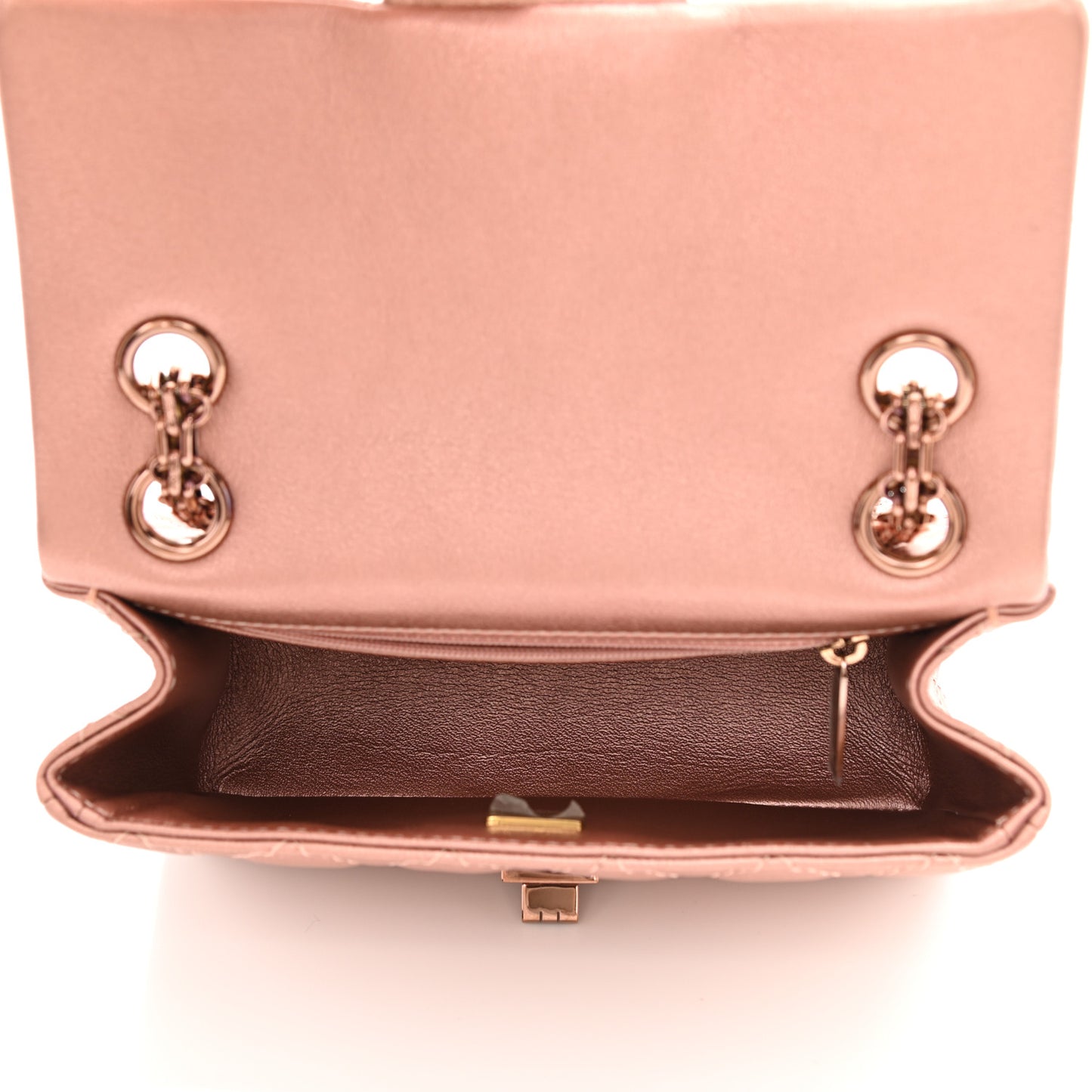 Metallic Grained Calfskin Quilted 2.55 Reissue Mini Flap Copper Pink