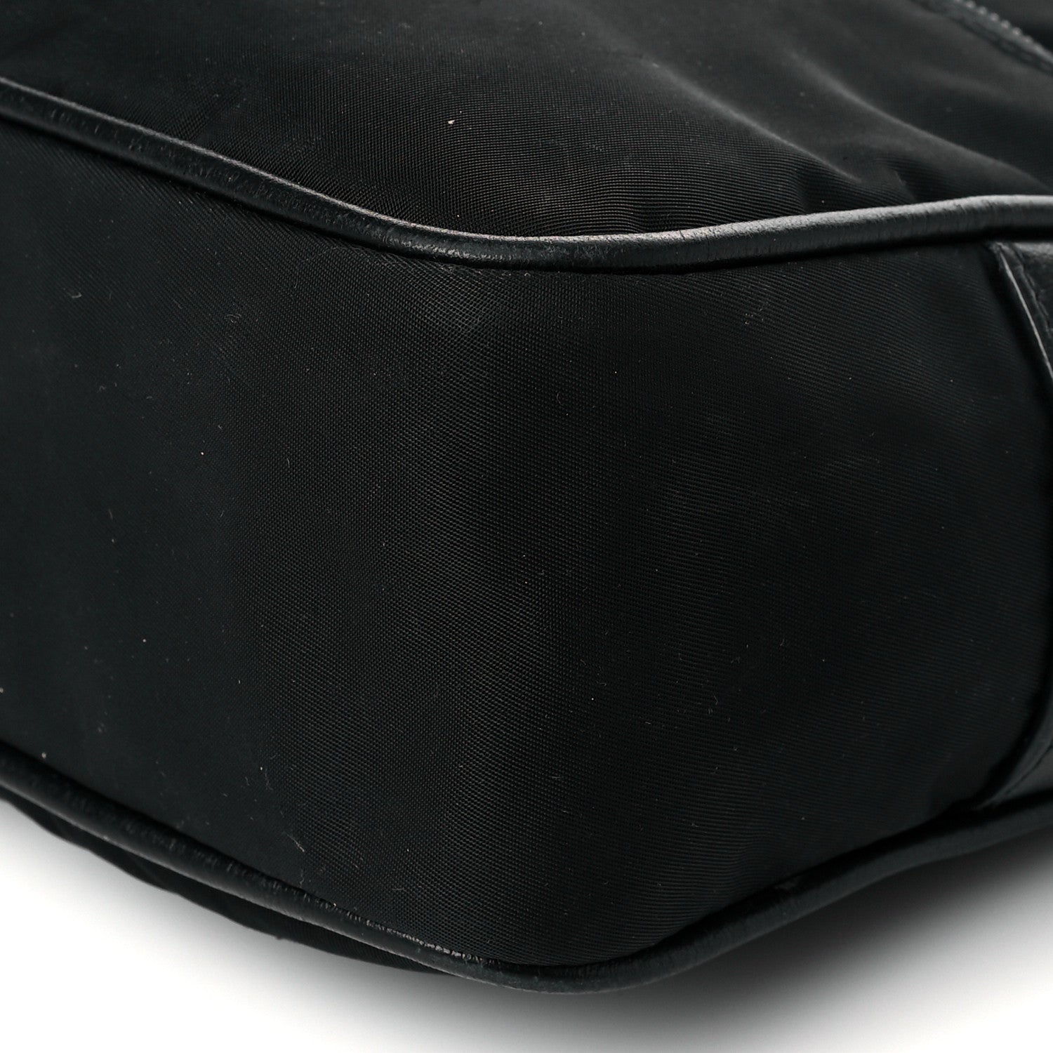 Prada Tessuto Nylon Studded New Vela Shoulder Bag Black Cromo 9 of 10
