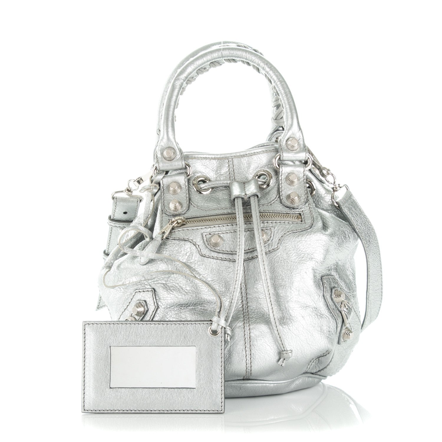 Balenciaga Agneau Giant 12 Silver Hardware Mini Pompon Gris Aluminum 1 of 8