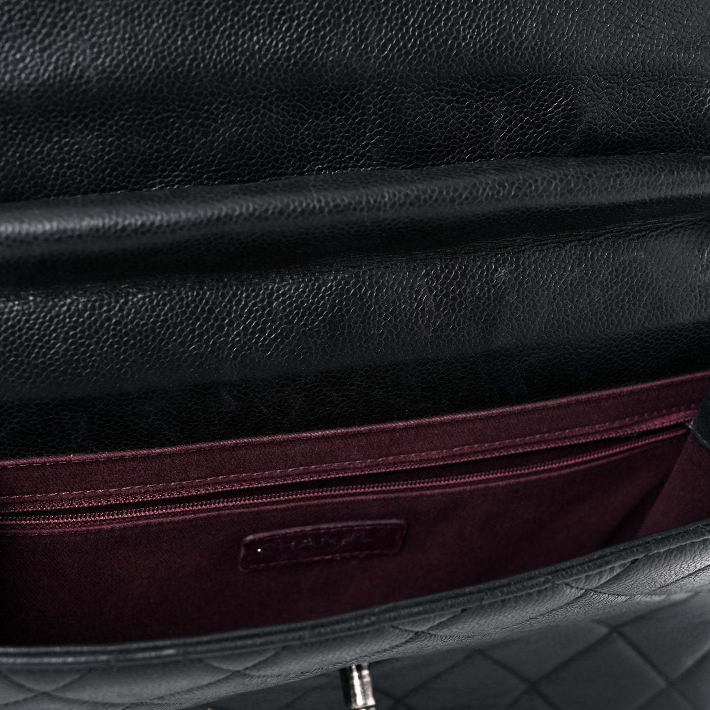 Caviar Quilted Large Retro Class Flap Black