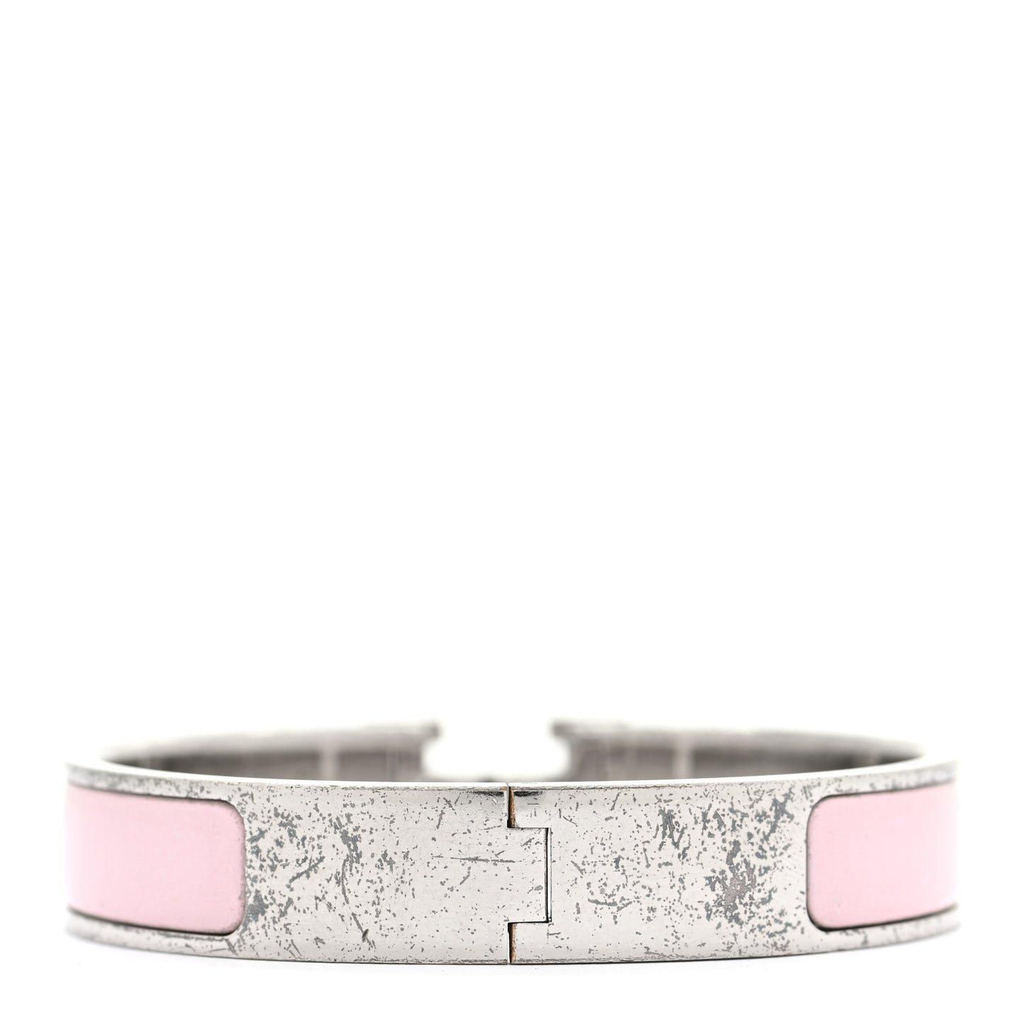 Enamel Narrow Clic Clac H Bracelet PM Rose Poudre