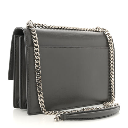 Saint Laurent Smooth Calfskin Medium Monogram Sunset Satchel Asphalt 3 of 13