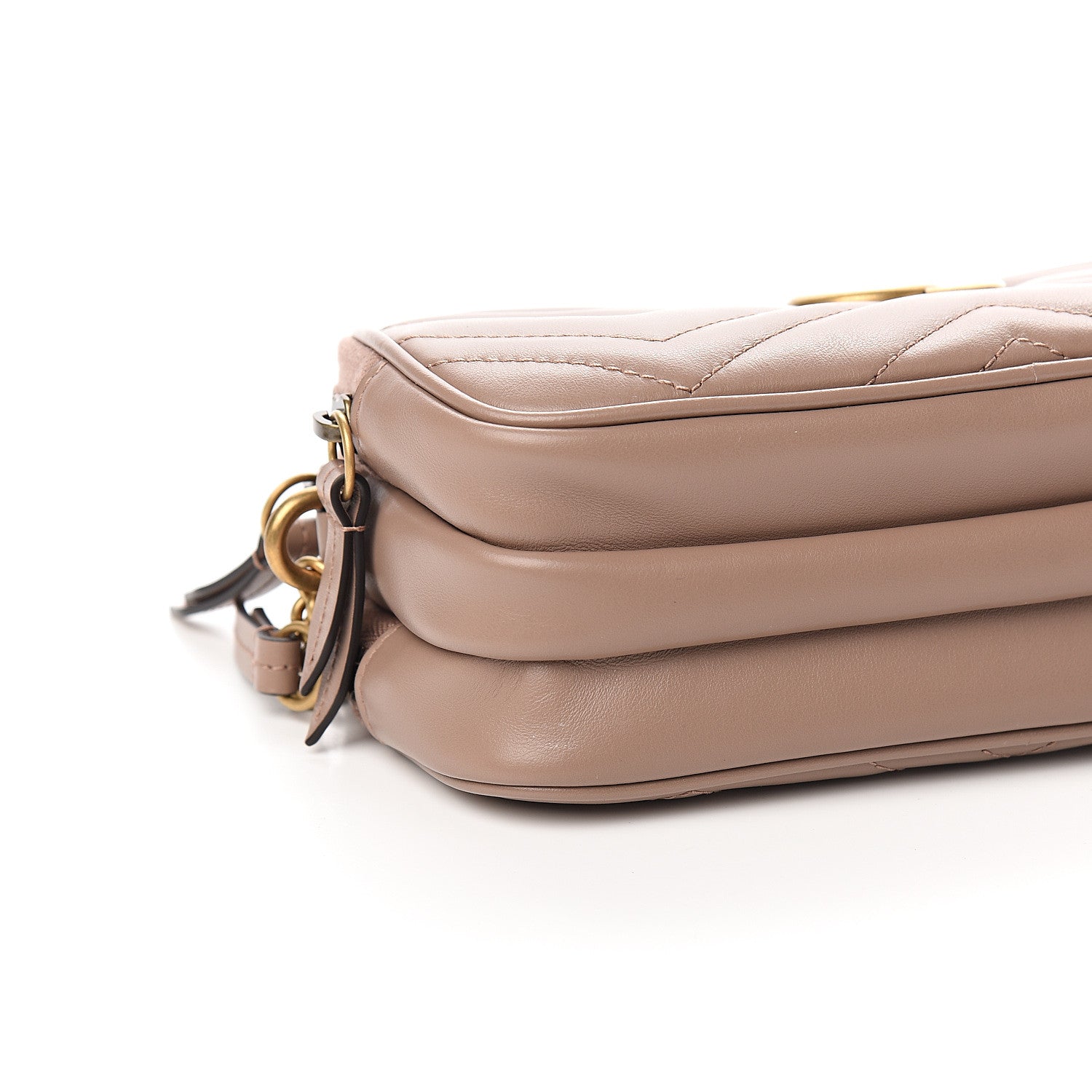 Gucci Calfskin Matelasse Mini GG Marmont Chain Crossbody Bag Porcelain Rose 9 of 12