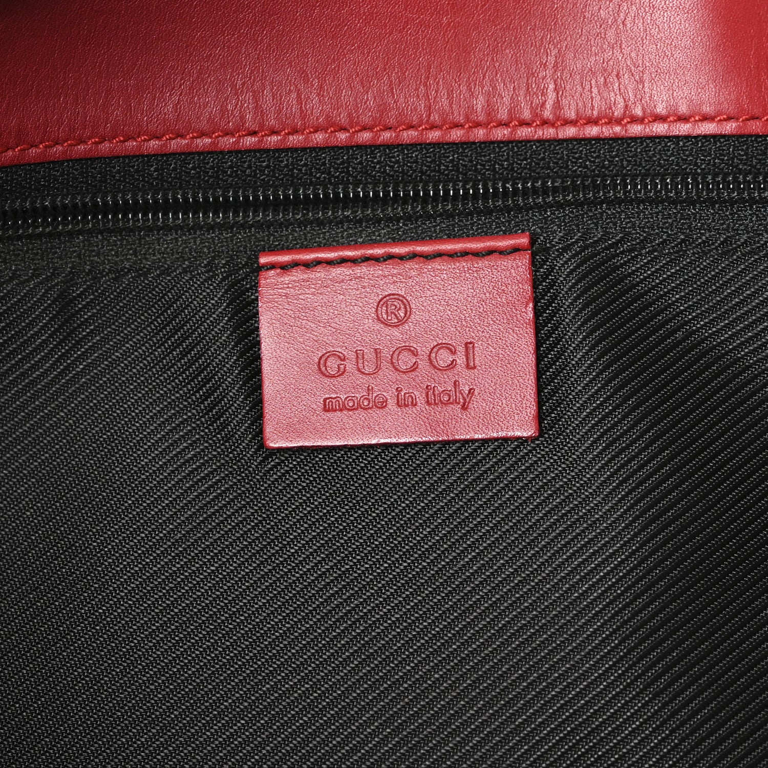 Gucci Monogram Large Bucket Tote  Red 6 of 10