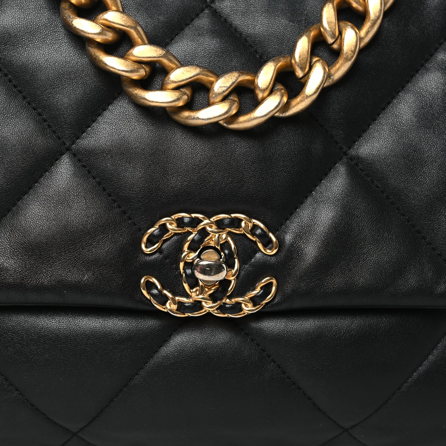 Chanel Lambskin Quilted Large Chanel 19 Flap Black 8 of 12
