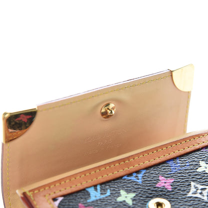 Louis Vuitton Monogram Multicolor Porte-Monnaie Plat Coin Purse Black 11 of 12