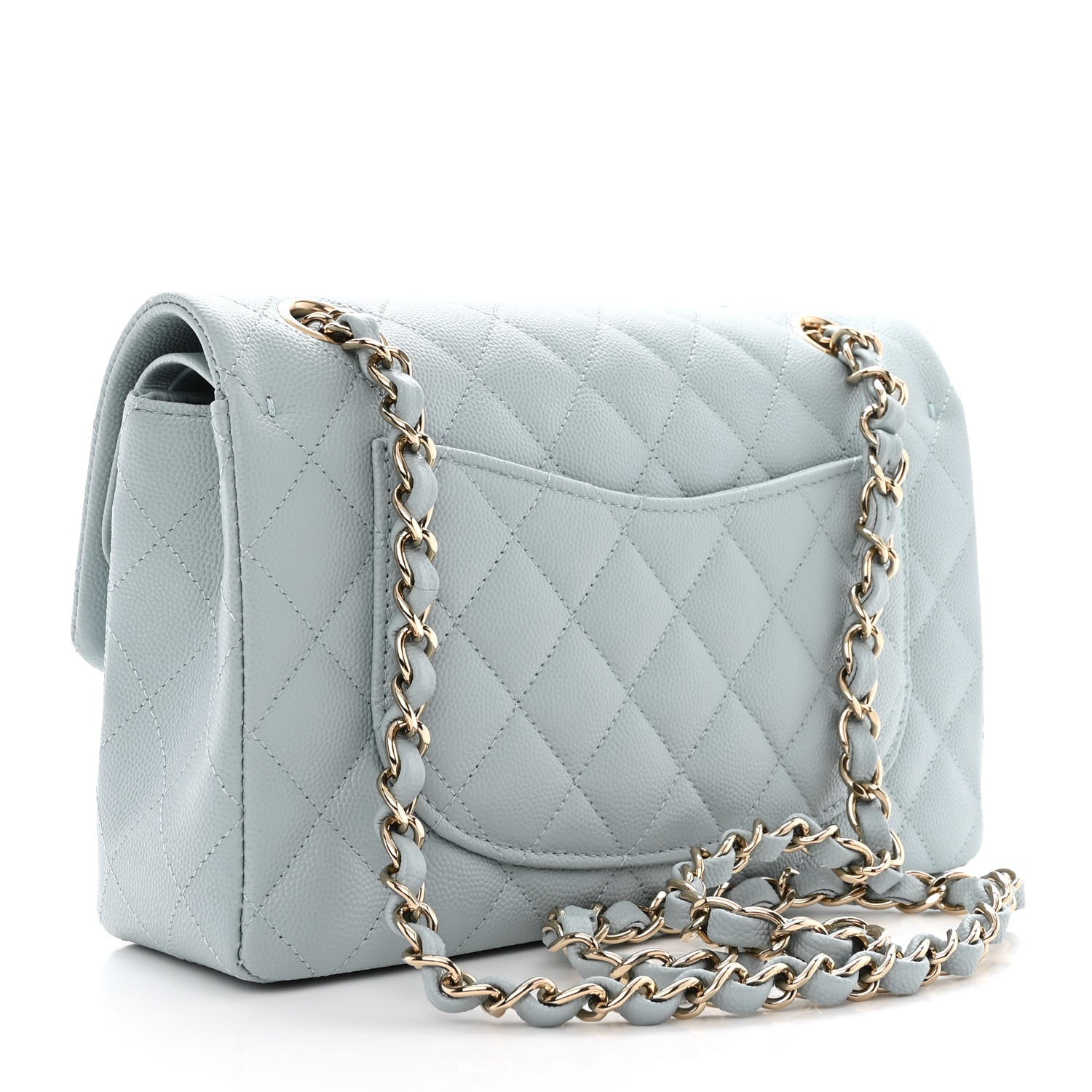 Chanel Caviar Quilted Small Double Flap Light Blue 3 of 11