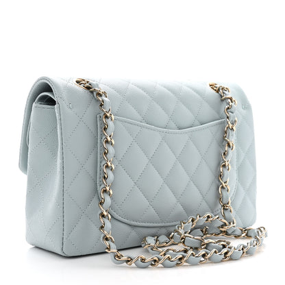 Chanel Caviar Quilted Small Double Flap Light Blue 3 of 11