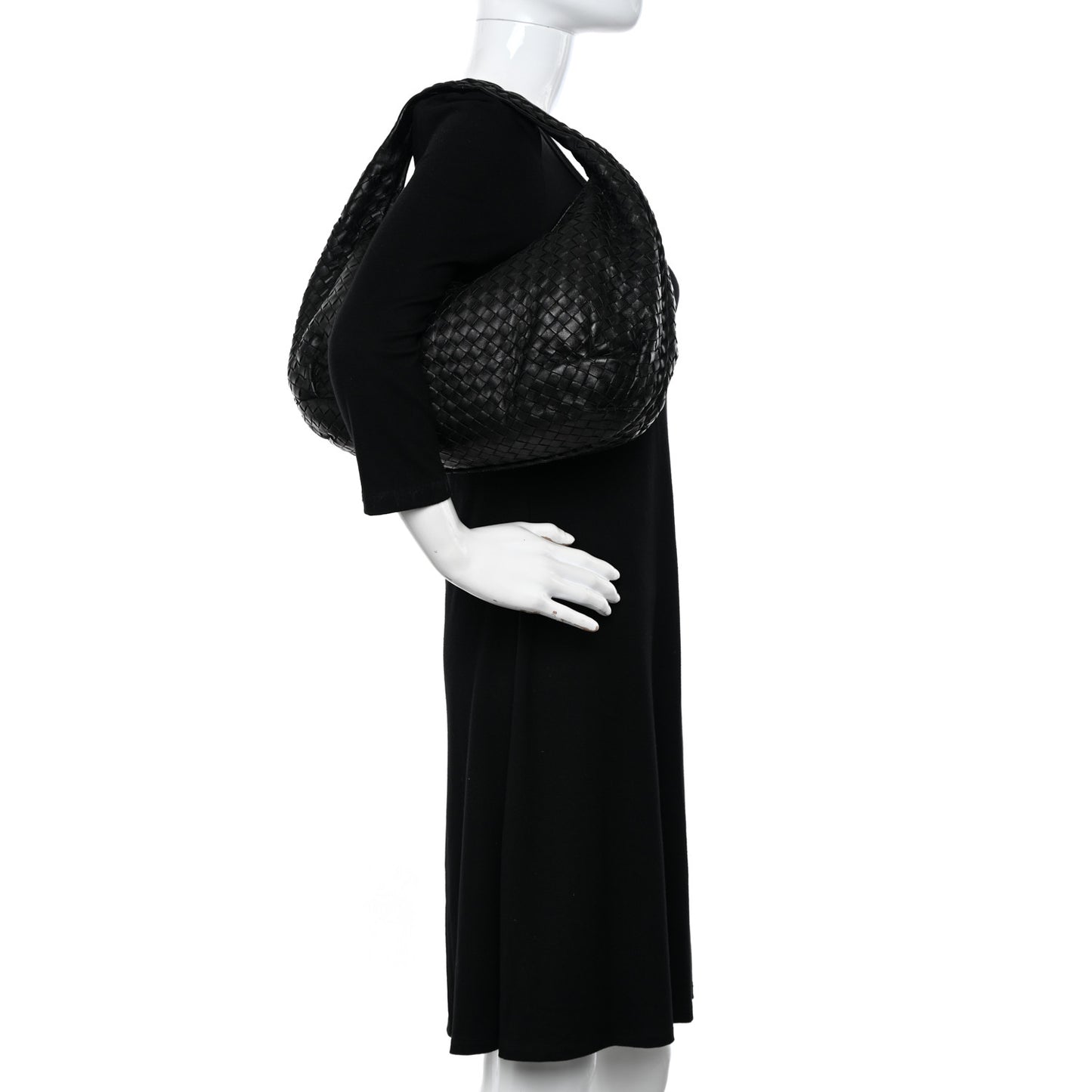 Nappa Intrecciato Medium Belly Veneta Hobo Black