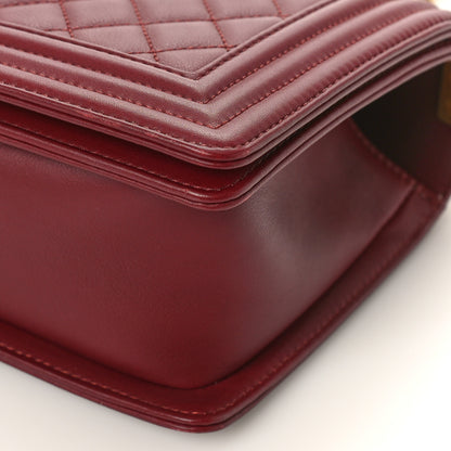 Chanel Lambskin Quilted Medium Boy Flap Dark Red 9 of 9