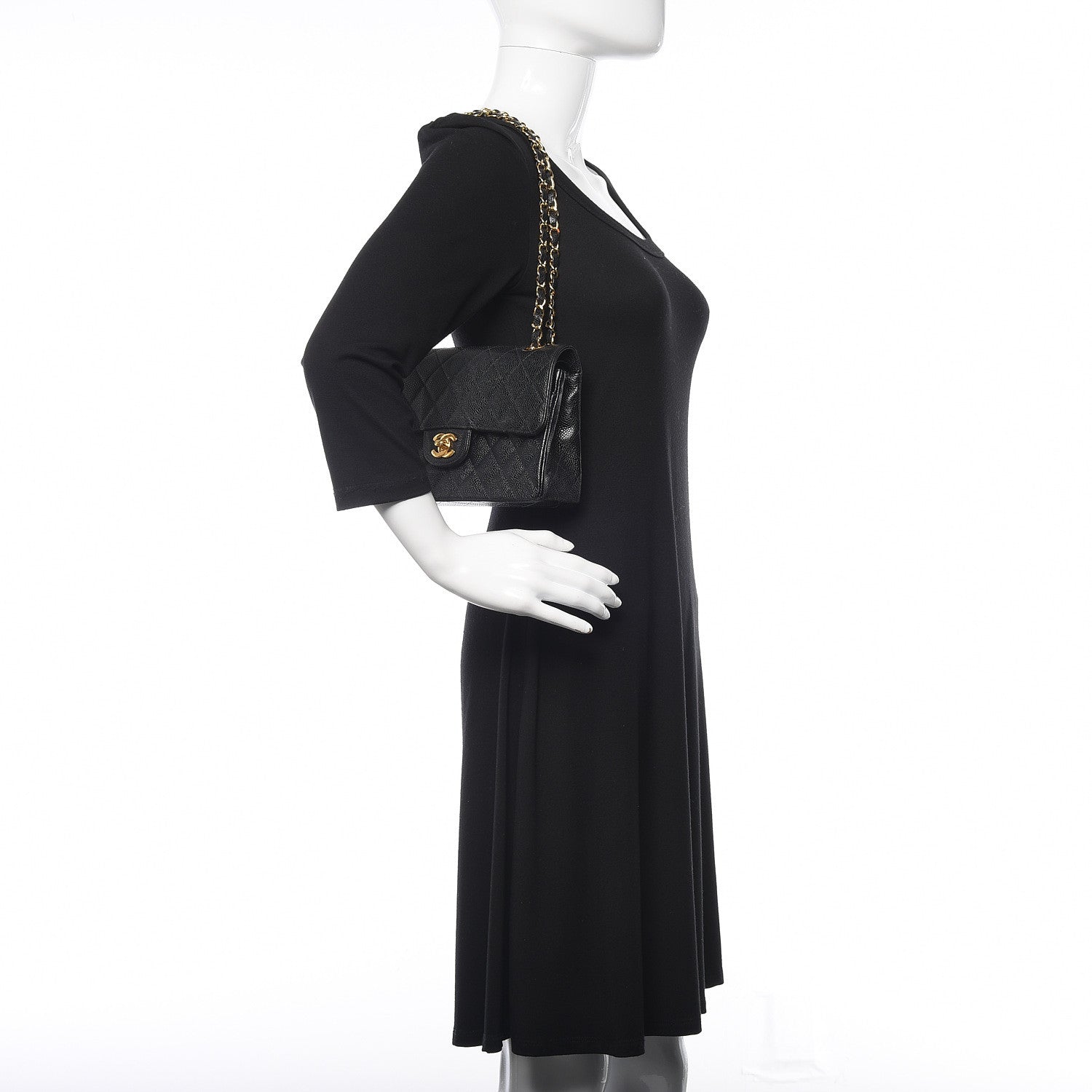 Chanel Caviar Quilted Small Double Flap Black 2 of 14