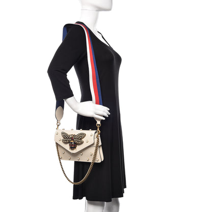 Gucci Nappa Pearl Studded Mini Queen Margaret Broadway Shoulder Bag Mystic White 2 of 9