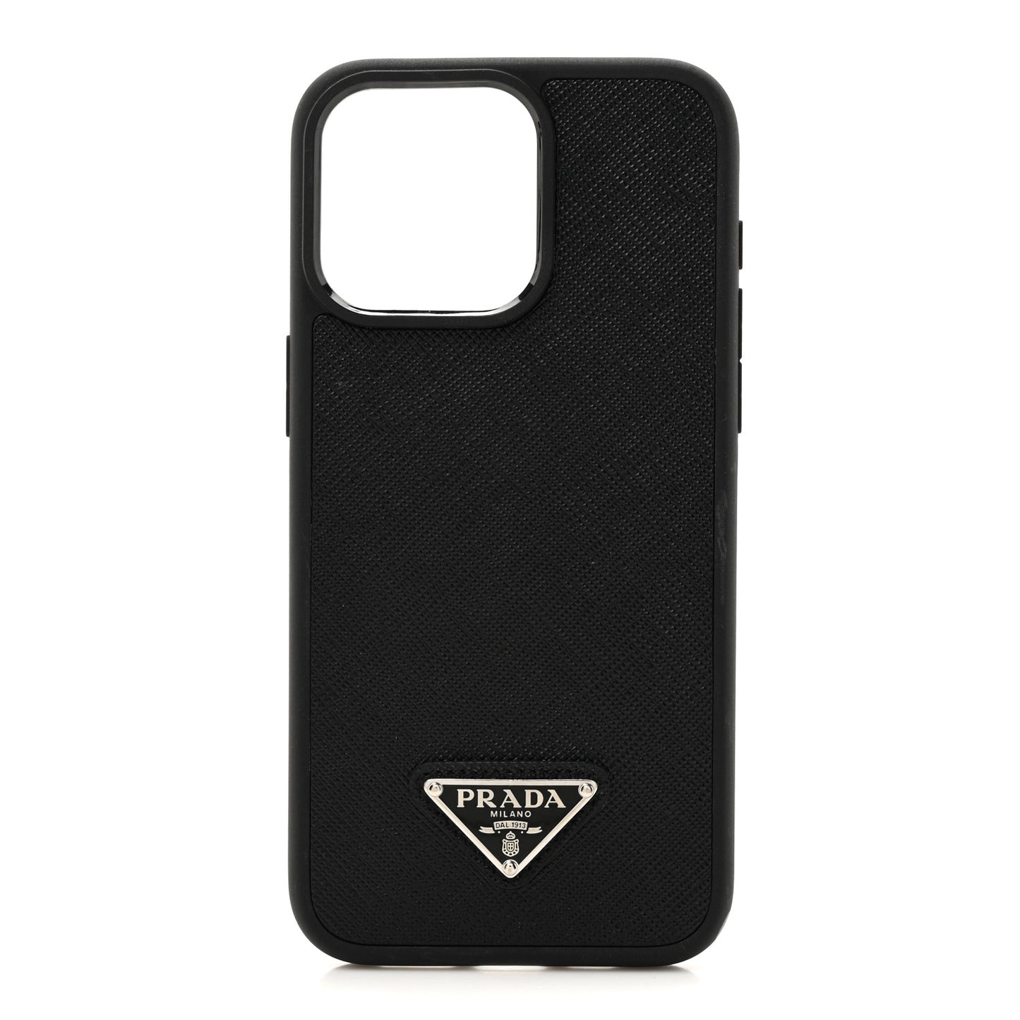 Saffiano iPhone 15 Pro Max Case Black