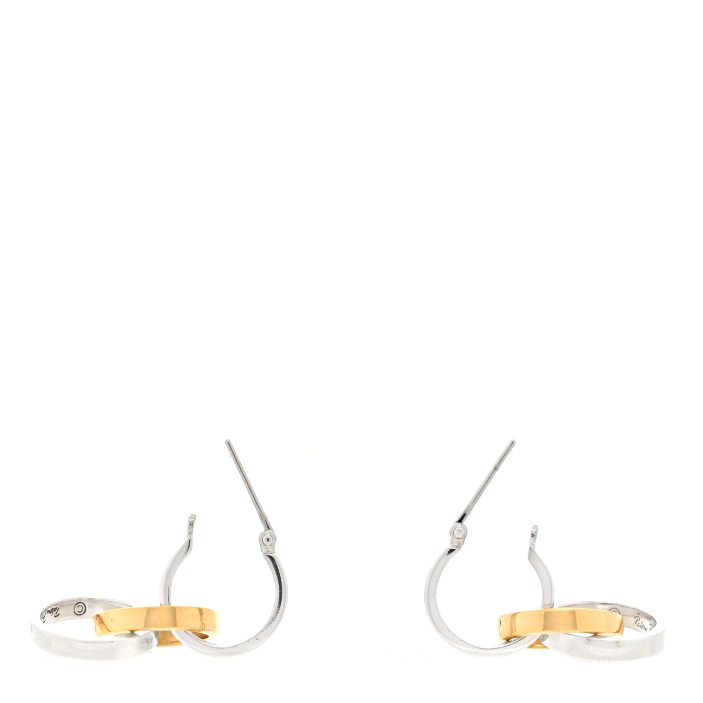 Sterling Silver 18K Yellow Gold Paloma Picasso Triple Hoop Drop Earrings