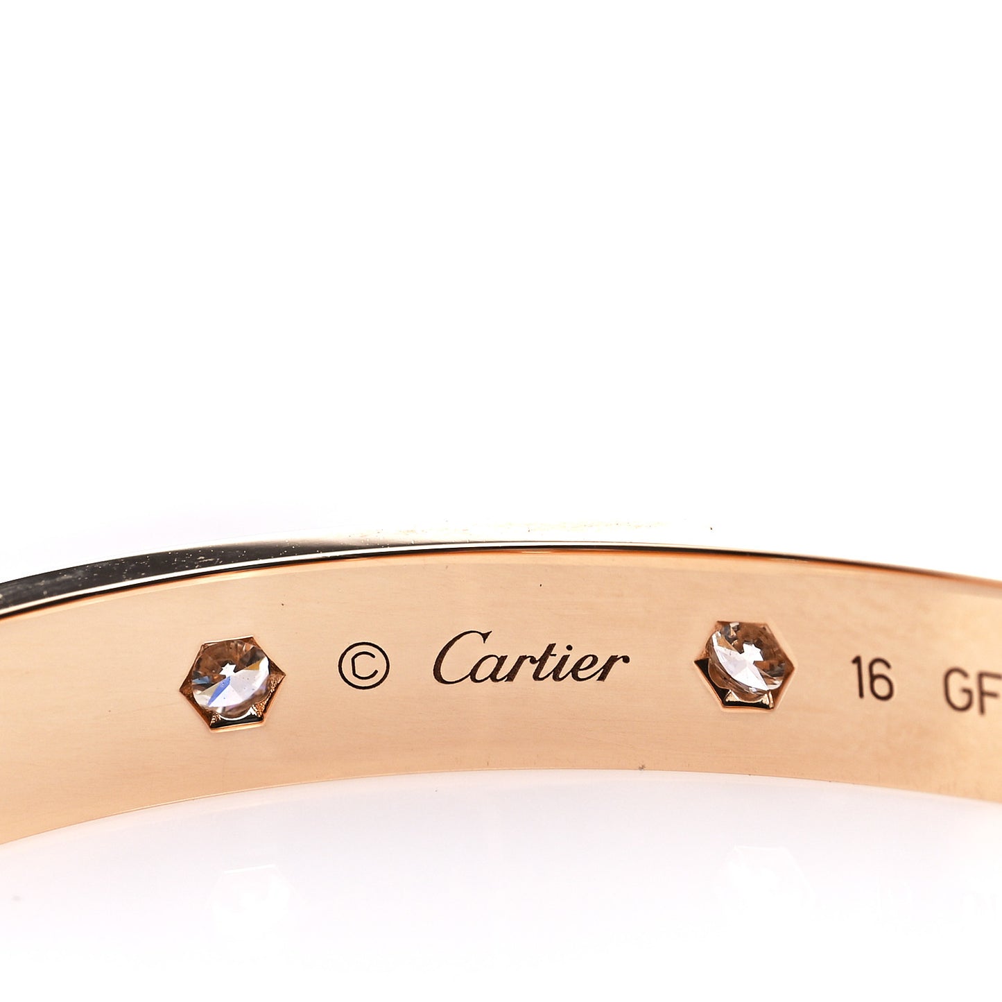 18K Pink Gold 10 Diamond LOVE Bracelet 16