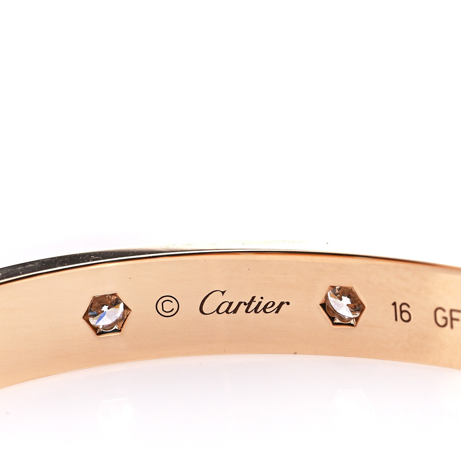 Cartier 18K Pink Gold 10 Diamond LOVE Bracelet 16 3 of 4