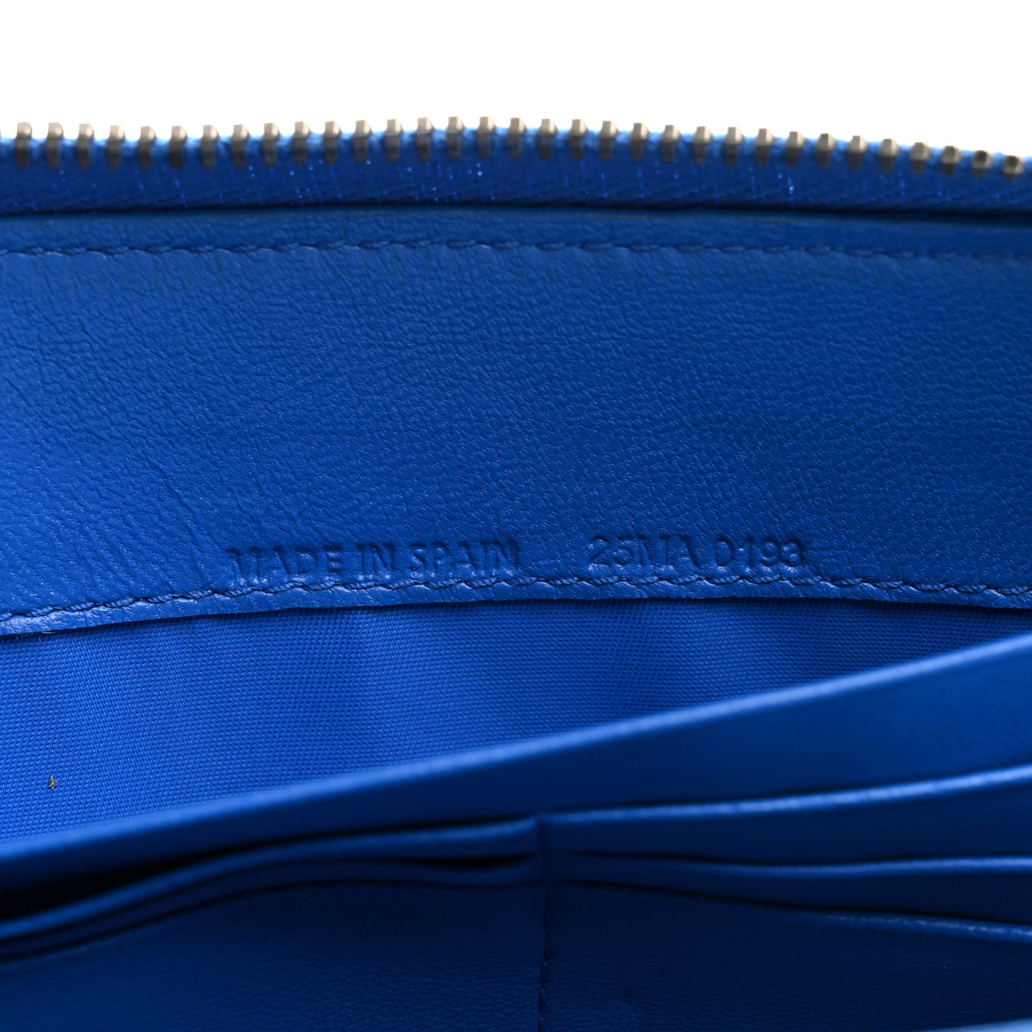 Lambskin Cannage Lady Dior Zip Wallet Blue