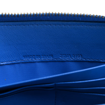 Christian Dior Lambskin Cannage Lady Dior Zip Wallet Blue 6 of 8