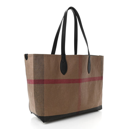 Burberry Coated Canvas Mega Check Medium Doodle Tote Black 3 of 9