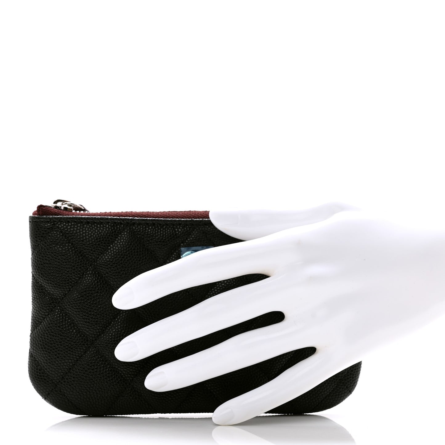 Caviar Quilted Small Cosmetic Case Black