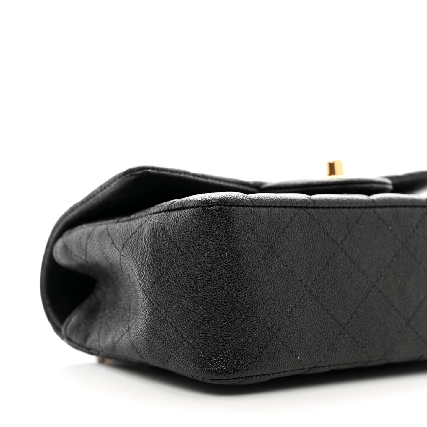 Caviar Quilted Mini Top Handle Rectangular Flap Black