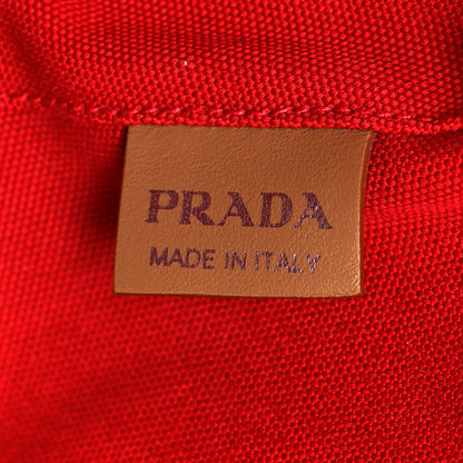 Prada Canapa Small Shopping Tote Rosso 8 of 13