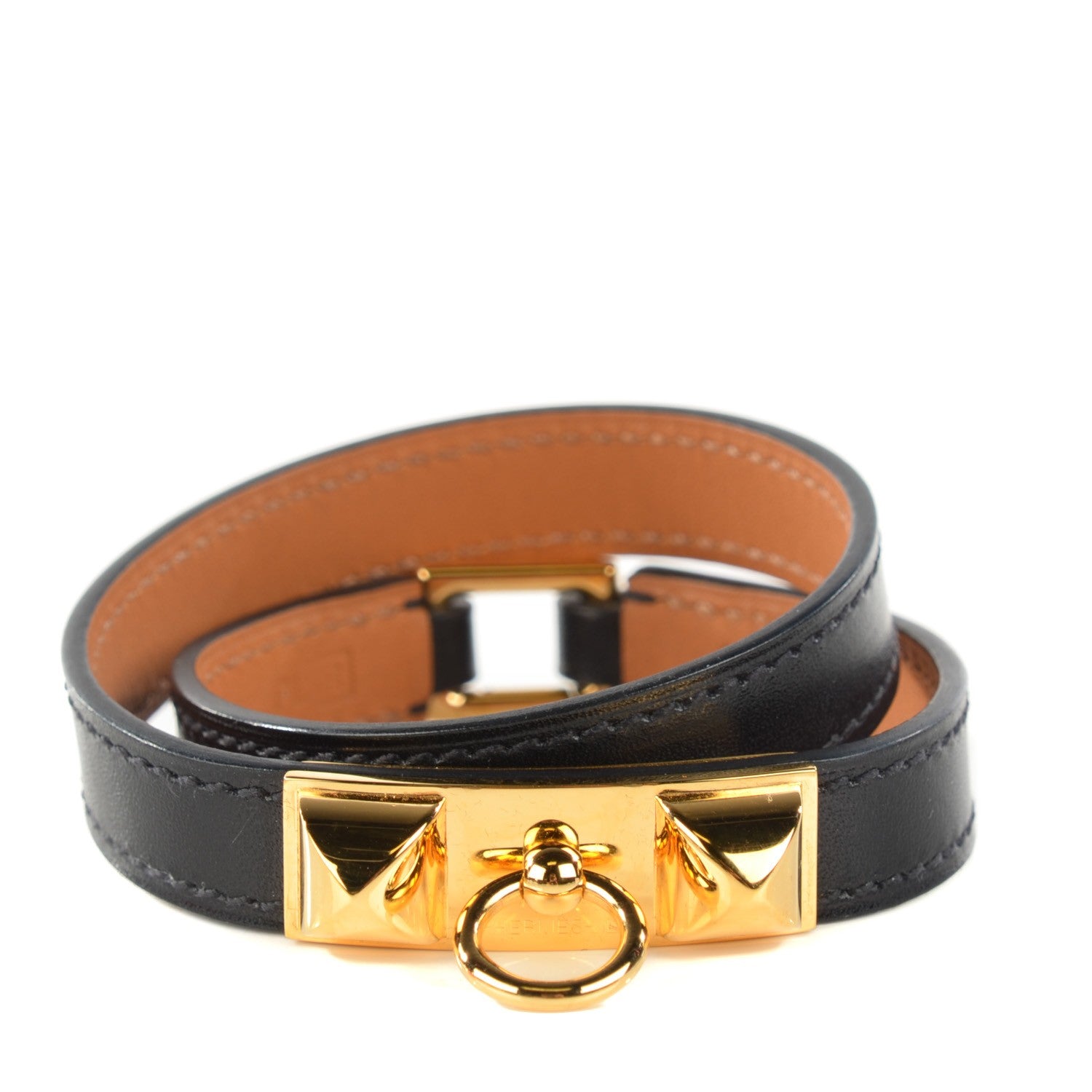 Hermes Veau Box Rivale Bracelet S Black 1 of 8
