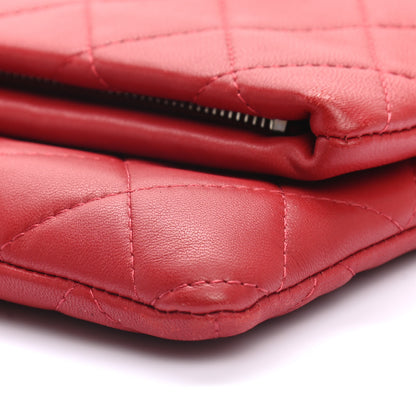 Chanel Lambskin Quilted CC Beauty Clutch Red 10 of 10