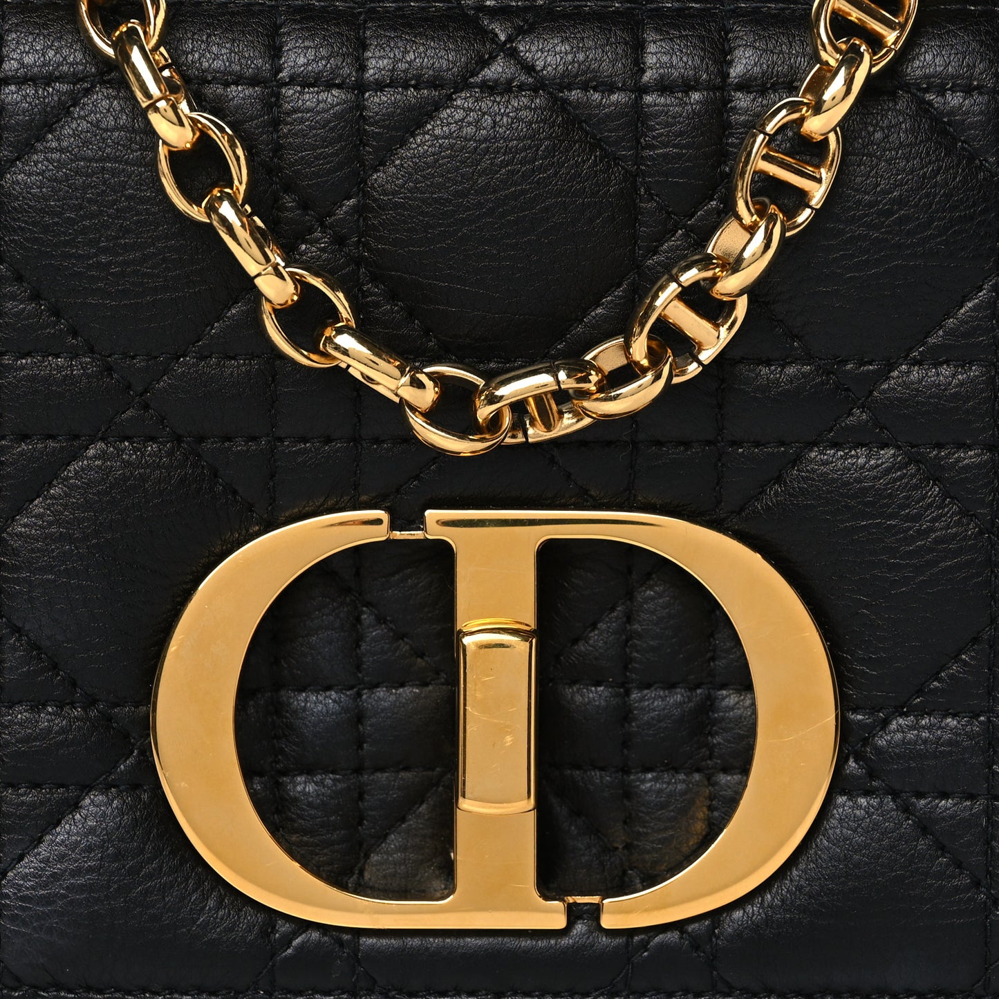 Calfskin Cannage Small Caro Bag Black