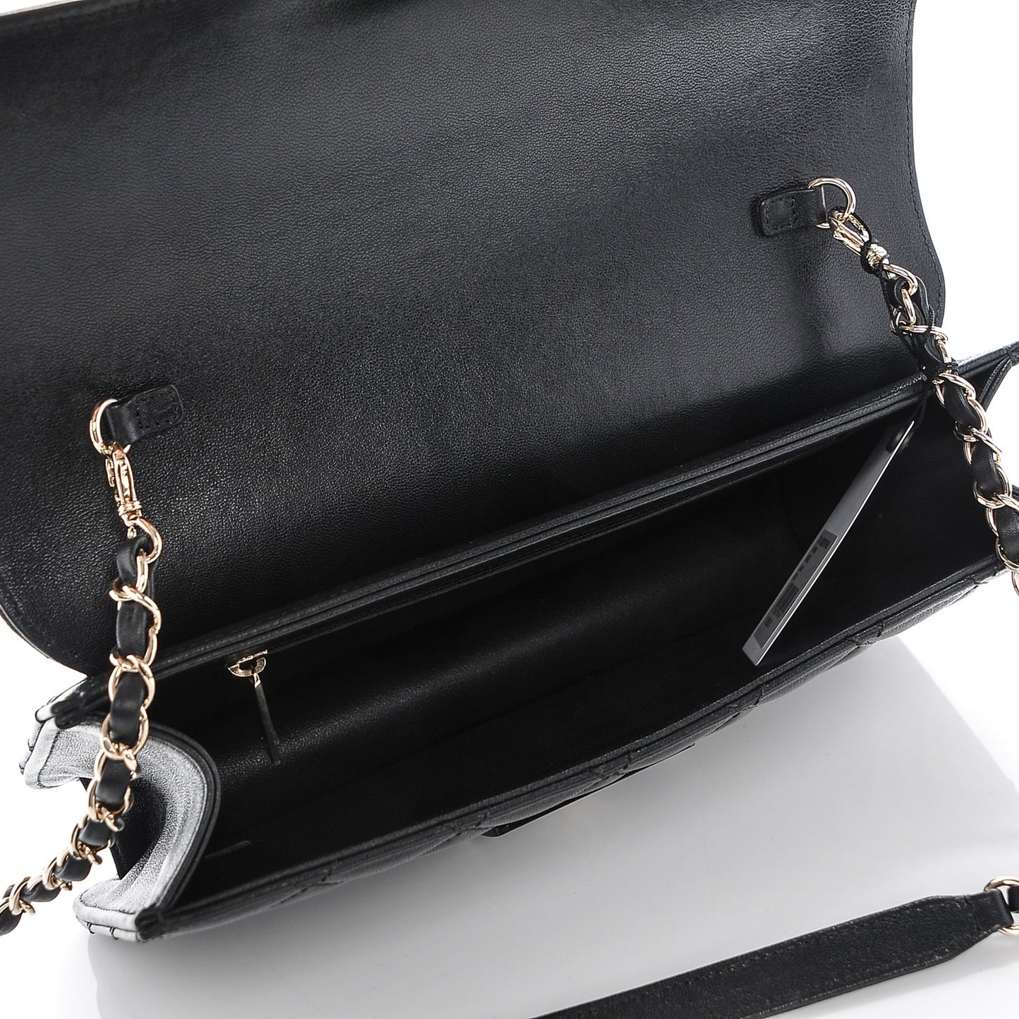 Sheepskin Quilted Small Beauty Lock Flap Black