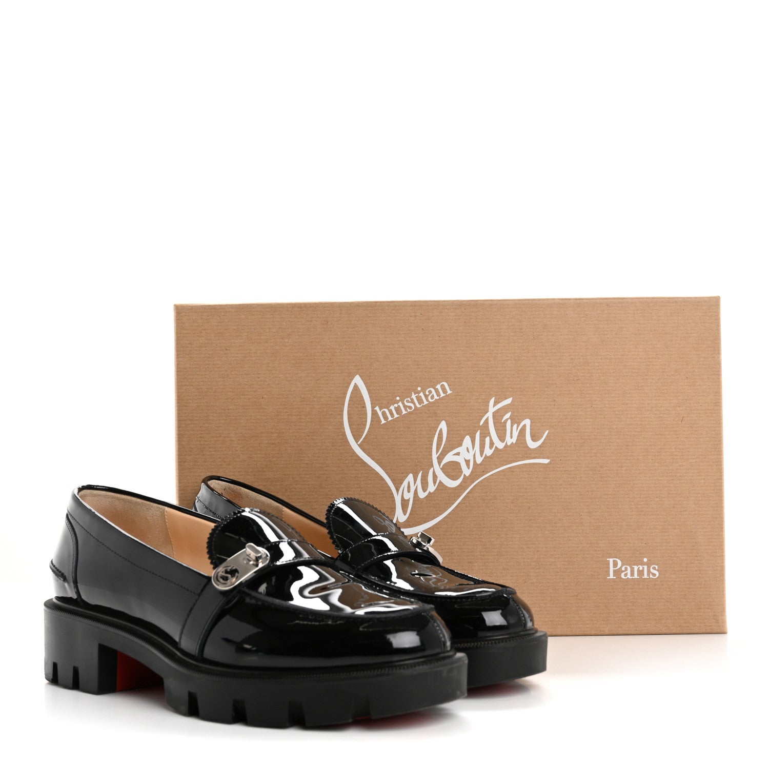 Christian Louboutin Patent Lock Woody Loafers 36.5 Black 14 of 14