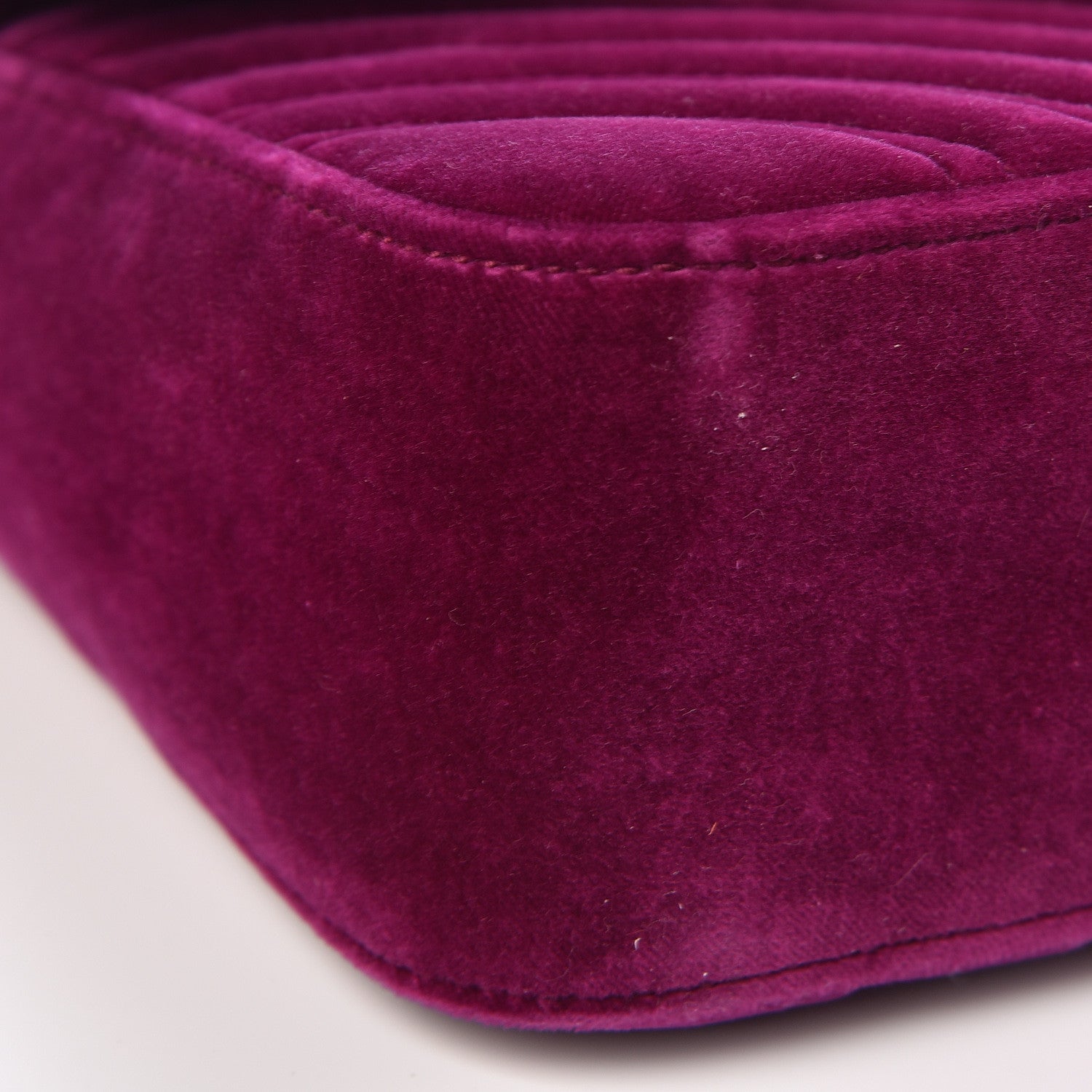 Gucci Velvet Matelasse Small GG Marmont Shoulder Bag Fuchsia Violet Cyclamen 9 of 10