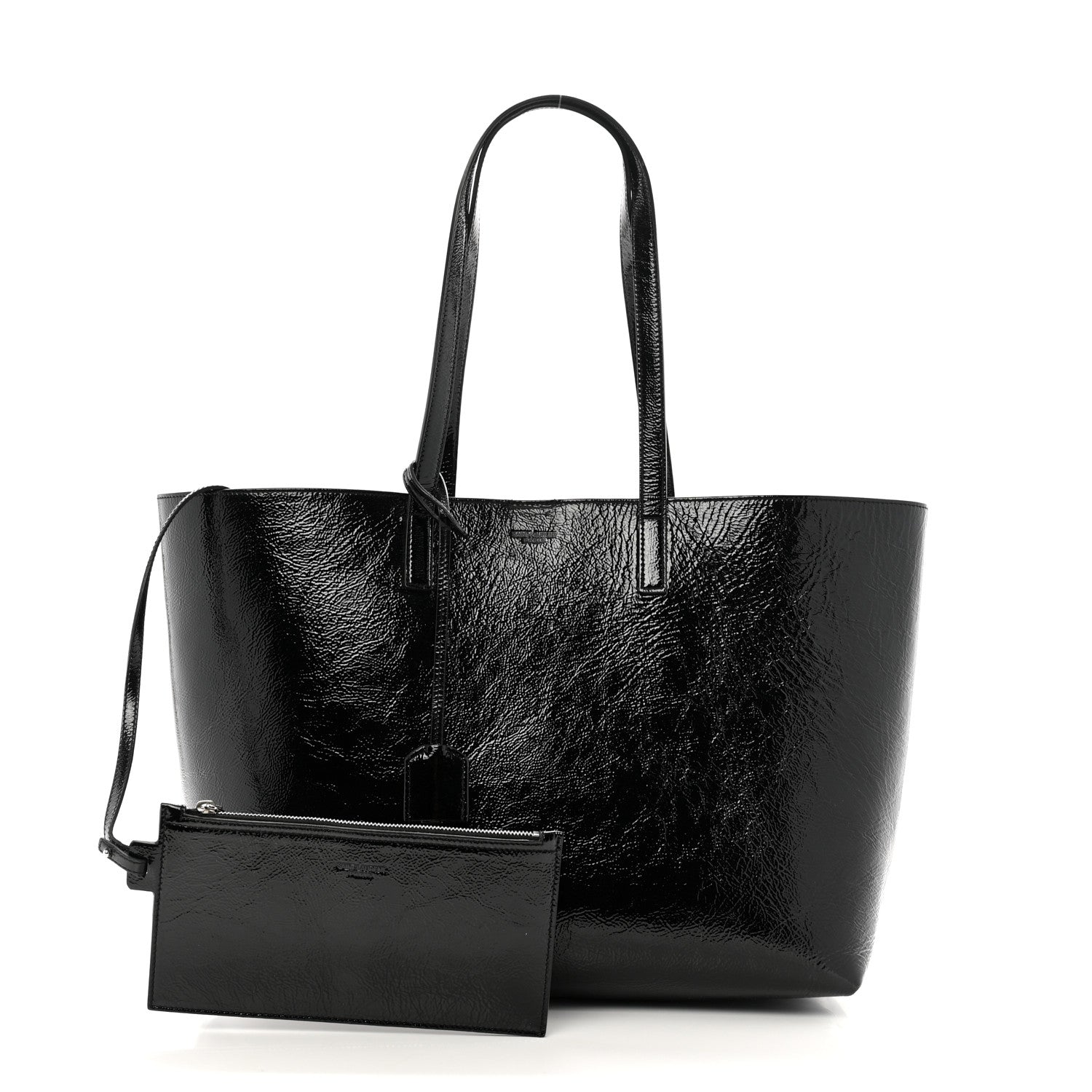Saint Laurent Patent Calfskin Large Shopping Tote Black 3 of 12