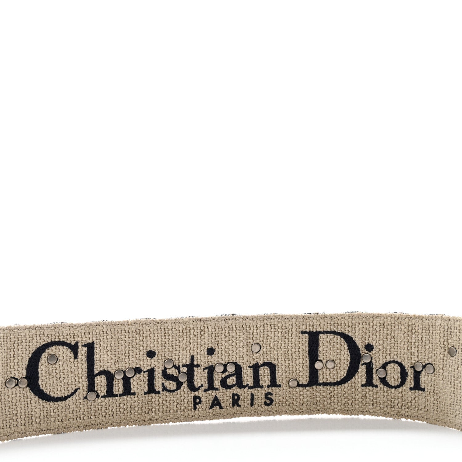 Christian Dior Oblique Studded Shoulder Strap Blue 3 of 5