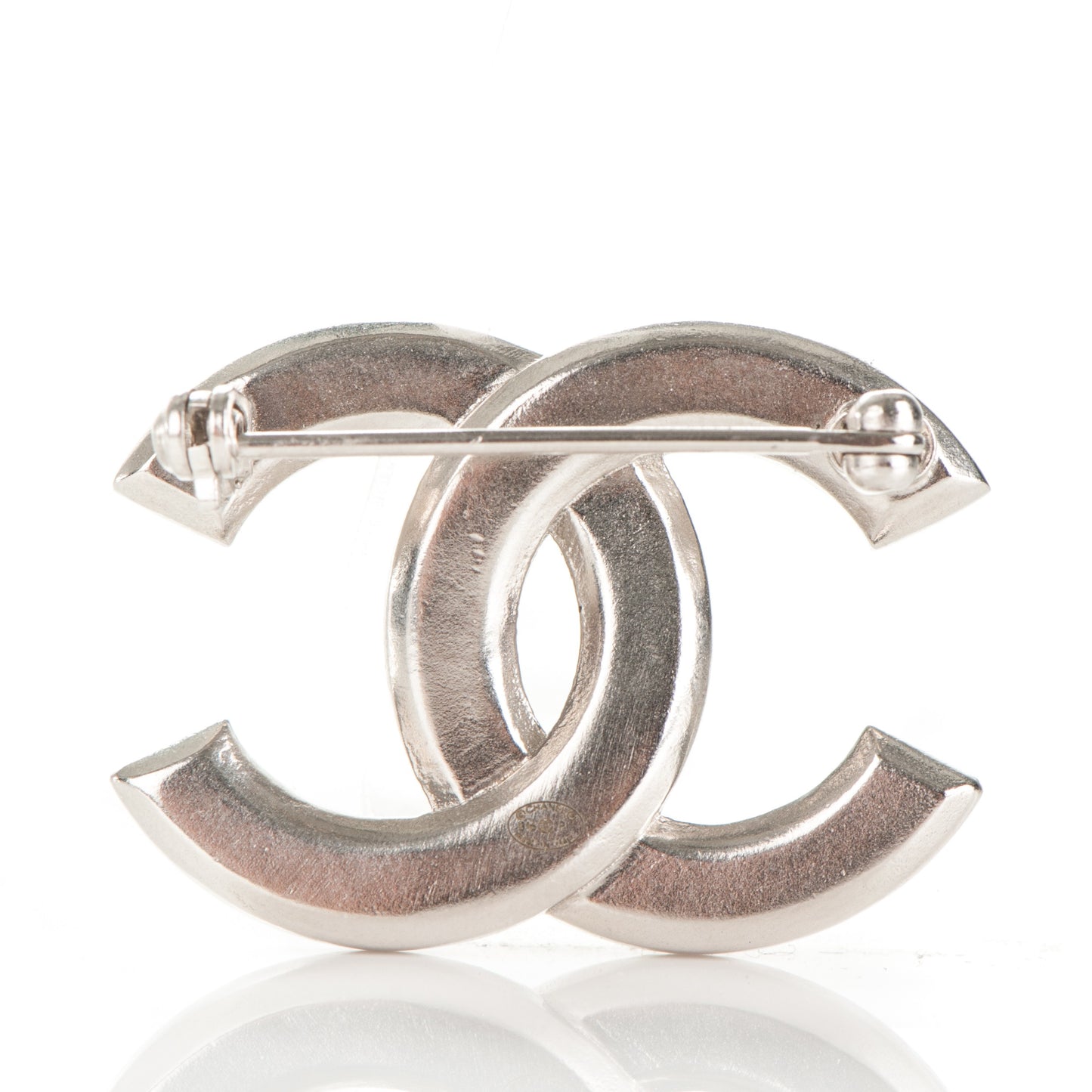 Crystal CC Mini Brooch Silver