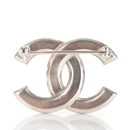 Chanel Crystal CC Mini Brooch Silver 3 of 4