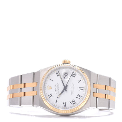 Rolex Stainless Steel 18K Yellow Gold 36mm OysterQuartz Datejust Watch White Roman 17013 2 of 4