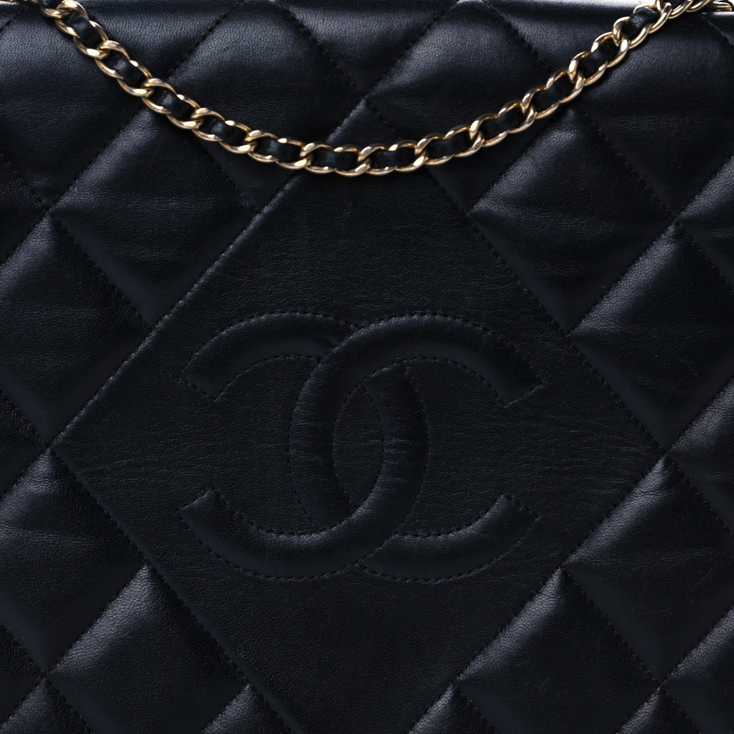Chanel Lambskin Quilted Medium Diamond CC Flap Black 9 of 15